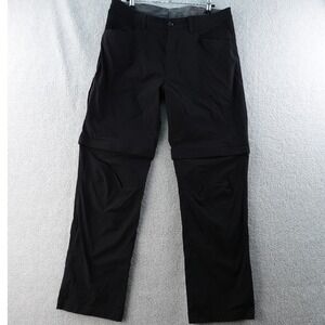 Eddie Bauer‎ Mens 38x32 Convertible Hiking Pants Black Outdoor Travel Nylon
